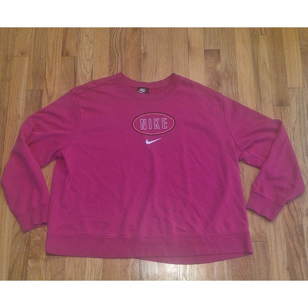 Vintage Nike Pink Embroidered Logo Crewneck Sweatshirt Size 2X